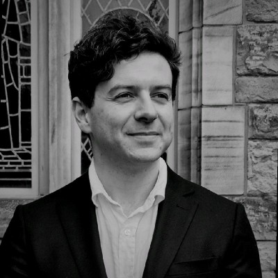 Black and white image of a man